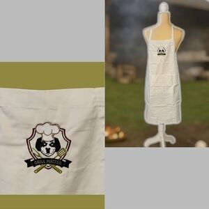 New Grill Master Big Dog Apron Father's day Unique  Adult Dad Embroidered T17